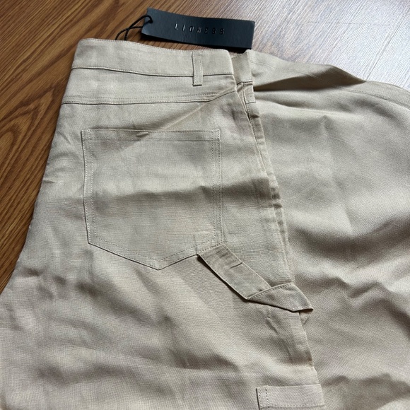 Lioness Beige Cargo Linen Pants - Picture 2 of 2